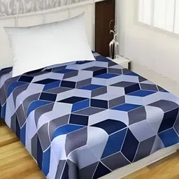 Supreme Home Collective Blue & Grey Geometric 144 TC Single Bedsheet-image-77
