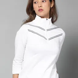 Dream of Glory Inc Women White Lightweight Outdoor Quarter Zip Sporty Sweatshirt-picture-33