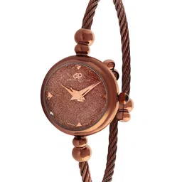 GIO COLLECTION Women Brown Embellished Dial Analogue Watch G3038-22-image-10