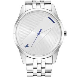 Fastrack Men Silver-Toned Brass Dial & Bracelet Style Straps Analogue Watch 3277SM01-picture-1