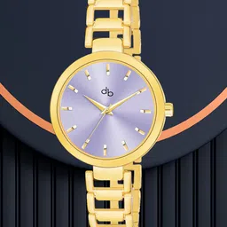 DressBerry Women Blue Dial & Gold Toned Bracelet Style Straps Analogue Watch HOBDB-181-GD-image-86
