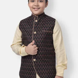 NAMASKAR Boys Printed Pure Cotton Woven Nehru Jacket-picture-24