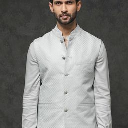 RARE RABBIT Men Lasmos-B1 Slim Fit Woven Design Nehru Jacket-picture-3