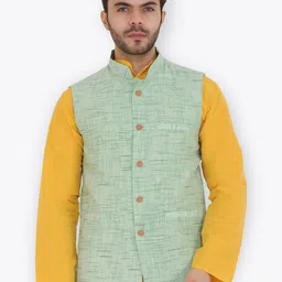 Latest Chikan Garments Self Design Mandarin Collar Nehru Jacket-picture-12