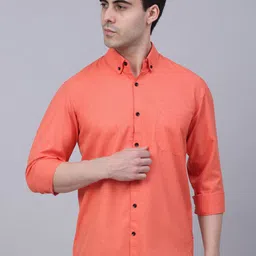 JAINISH Men Peach-Coloured Classic Casual Shirt image 1