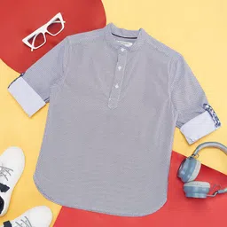 Pantaloons Junior Boys Micro Ditsy Printed Cotton Casual Shirt-picture-20