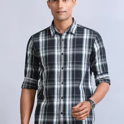Bushirt Classic Tartan Checked Corduroy Weave Pure Cotton Casual Shirt-image-58