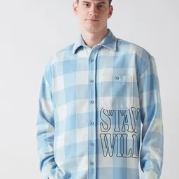 Bewakoof Men Standard Spread Collar Buffalo Checked Cotton Relaxed Fit Casual Shirt-picture-21