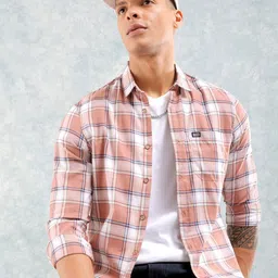 The Indian Garage Co Tartan Checks Cotton Casual Shirt-picture-19