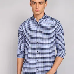 Fibermill Slim Fit Gingham Checked Cotton Casual Shirt-picture-10