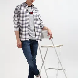 Tommy Hilfiger Men Gingham Checked Spread Collar Casual Shirt-image-63