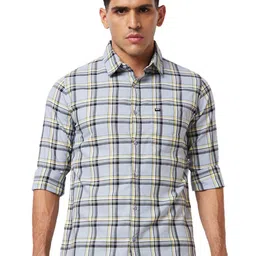 SPYKAR Slim Fit Tartan Checks Opaque Checked Cotton Casual Shirt-image-95