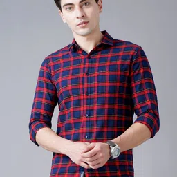 PAUL STREET Men Standard Windowpane Checks Slim Fit Casual Shirt-picture-40