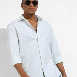 Campus Sutra Classic Vertical Striped Cotton Shirt image 1