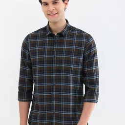 Allen Solly Men Custom Spread Collar Checked Cotton Casual Shirt-picture-10