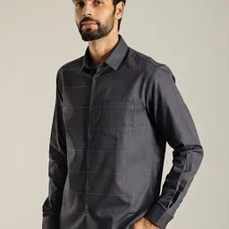 Indian Terrain India Slim Tartan Checked Pure Cotton Casual Shirt-image-53