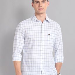 AD By Arvind Slim Fit Checked Casual Pure Cotton Shirt-picture-37