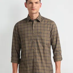 Arrow Sport Men Slim Fit Checked Pure Cotton Casual Shirt-image-43