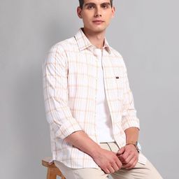 AD By Arvind Men Slim Fit Windowpane Checks Opaque Checked Casual Shirt-picture-44