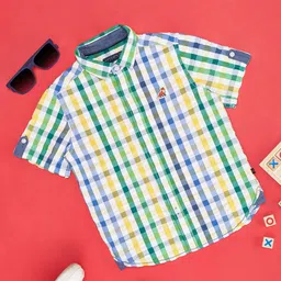 Pantaloons Junior Boys Tartan Checked Pure Cotton Casual Shirt-picture-39