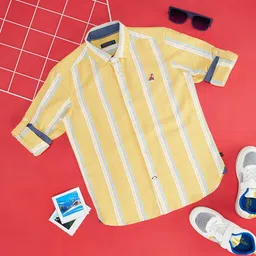 Pantaloons Junior Boys Striped Pure Cotton Casual Shirt-picture-42