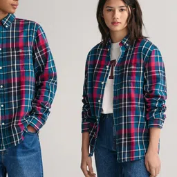 GANT Kids Checked Button-down Collar Pure Cotton Casual Shirt-image-59