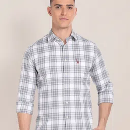 U.S. Polo Assn. Tartan Checked Pure Cotton Casual Shirt-picture-23