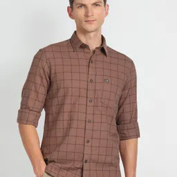 Arrow Sport Slim Fit Checked Pure Cotton Casual Shirt-picture-10
