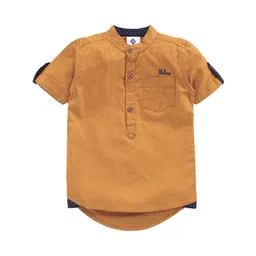 TONYBOY Boys Mustard Premium Cotton Casual Shirt-picture-16