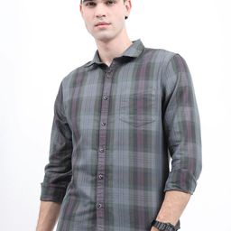 KETCH Men Cotton Slim Fit Tartan Checks Casual Shirt-picture-12