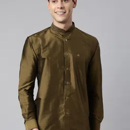 TATTVA Men Olive Green Relaxed Slim Fit Casual Shirt-picture-30