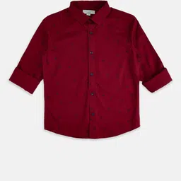 Pantaloons Junior Boys Maroon Printed Casual Shirt-picture-23