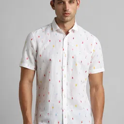 SIMON CARTER LONDON Opaque Conversational Printed Cotton Casual Shirt-picture-13
