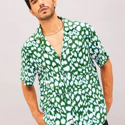MASCLN SASSAFRAS Animal Printed Relaxed Casual Shirt-image-29