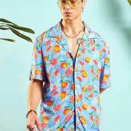 MASCLN SASSAFRAS Unisex Relaxed Floral Opaque Printed Casual Shirt image 1