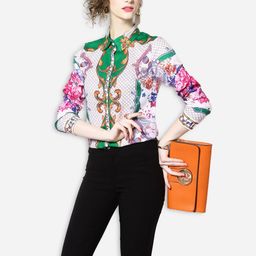 JC Collection Women White & Green Floral Printed Opaque Casual Shirt-picture-23