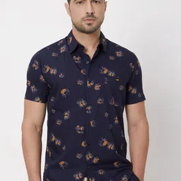 Mufti Floral Printed Slim Fit Cotton Casual Shirt-picture-35