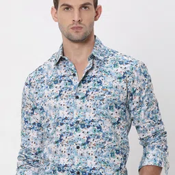 Mufti Slim Fit Abstract Printed Cotton Casual Shirt-picture-35