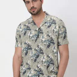 Mufti Floral Printed Slim Fit Casual Shirt-picture-10