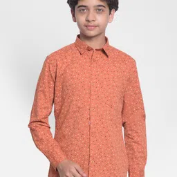 Crimsoune Club Boys Slim Fit Micro Ditsy Printed Pure Cotton Casual Shirt-picture-14