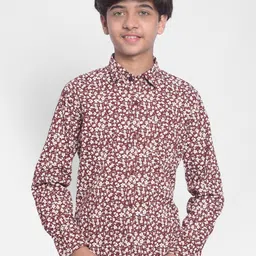 Crimsoune Club Slim Fit Floral Printed Pure Cotton Casual Shirt-image-29