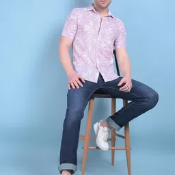 Crimsoune Club Spread Collar Short Sleeves Classic Slim Fit Floral Printed Casual Shirt-picture-19