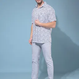 Crimsoune Club Resort Collar Slim Fit Floral Printed Short Sleeves Casual Shirt-picture-33