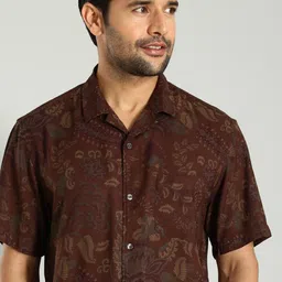Indian Terrain Men Classic Slim Fit Floral Opaque Printed Casual Shirt-picture-10