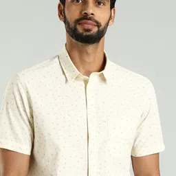 Indian Terrain Classic Slim Fit Floral Printed Spread Collar Cotton Shirt-picture-36