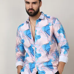 Campus Sutra White Classic Abstract Printed Spread Collar Casual Shirt-image-9