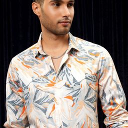 LOCOMOTIVE Luxe Slim Fit Abstract Printed Cotton Casual Shirt-picture-25