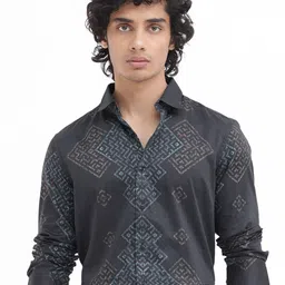 RARE RABBIT Men Mosac Slim Fit Cotton Geometric Printed Shirt-picture-15