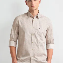 Arrow Sport Slim Fit Geometric Printed Twill Pure Cotton Casual Shirt-image-31