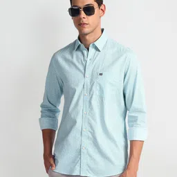Arrow Sport Slim Fit Micro Ditsy Printed Cotton Shirt-image-75